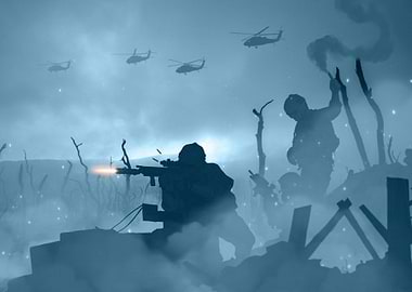 Soldiers Fighting War