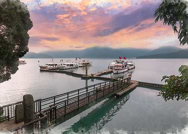 Sunrise at Sun Moon Lake