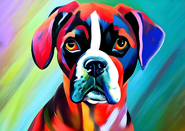 Abstract Boxer dog