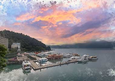 Sunrise at Sun Moon Lake