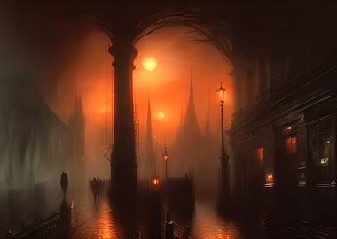 Dark alley in the city