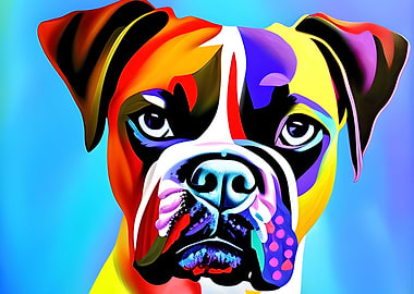 Abstract colorful Boxer