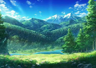 Lake in front of Mountains