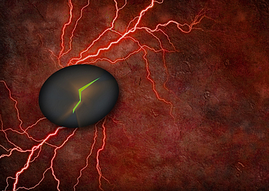 Cracked Stone Emits Light