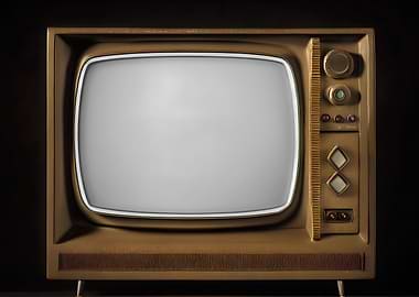 TV set front shot old retr