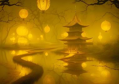 A dark Japanese palace