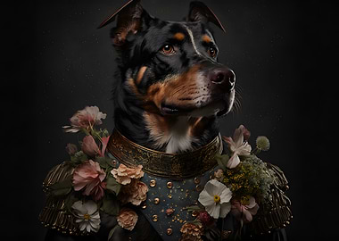 Dog Portrait in Military