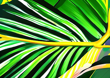 Art green yellow leaves