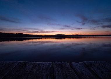 Sunset over lake