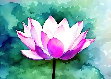 Pink lotus flower art