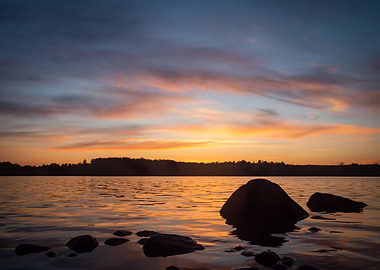 Sunset over the lake