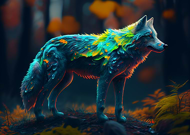Colorful wolf