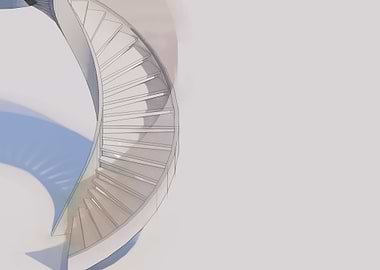 Watercolor style staircase