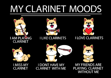 Clarinet Player Shiba Inu