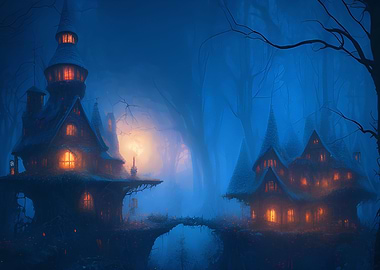 Magical dark alley, travel