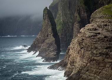 Scenic cliff Faroe Islands