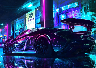 Lamborghini Neon Car
