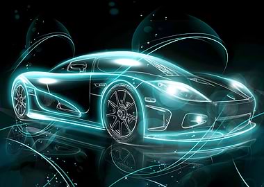 neon car