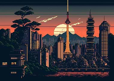 Tokyo City Japan by Sunset