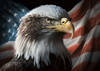 American eagle on USA flag