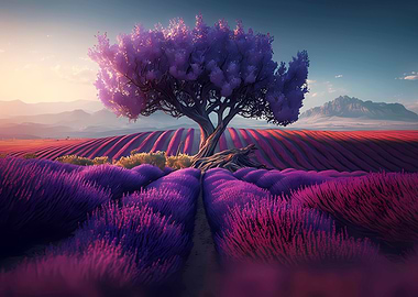 Solitary tree in the field