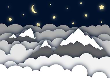 Papercut Mountains Night
