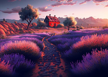 Cabin near mountains