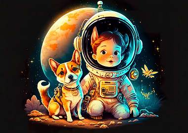 Cute child astronaut