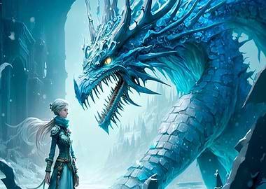 ice fairy with her dragon