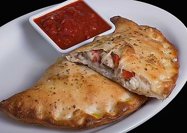 Calzone with sauce