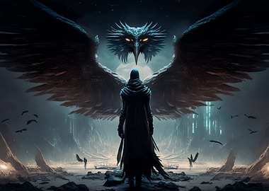 Mystical being with wings