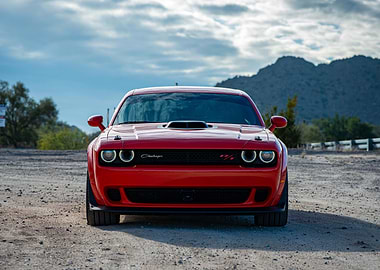 Red Dodge Challenger Car