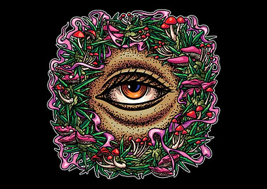 Mushroom and weeds eye