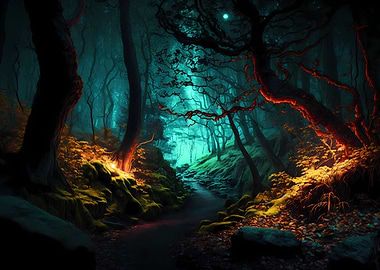 Magical fantasy forest
