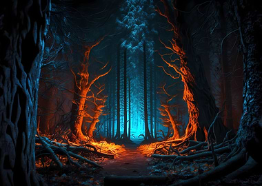 Magical fantasy forest