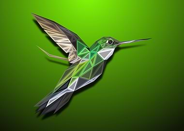 Kingfisher Lowpoly Engrave