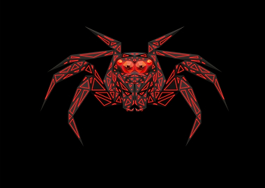 Spider Lowpoly Neon