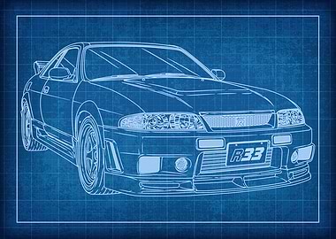 Nissan GTR R33 Blueprint