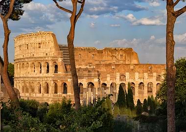 The Colosseum At Sunset