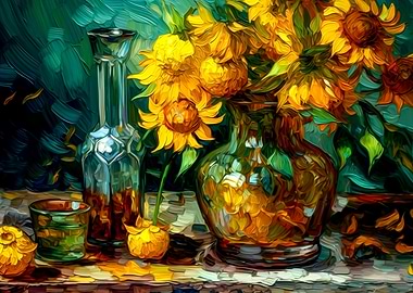 Sunflower Vangogh style