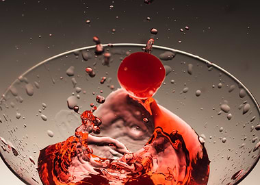 Cherry falling in drink 2