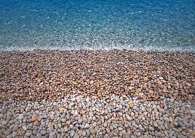 Pebble rocks beach