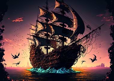 Pirate ship colorful