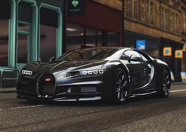 Black Bugatti Sport Car