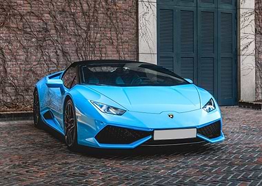 Blue Lamborghini Sport Car
