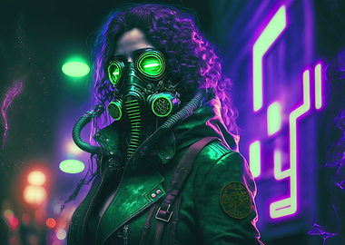 Cyberpunk neon city
