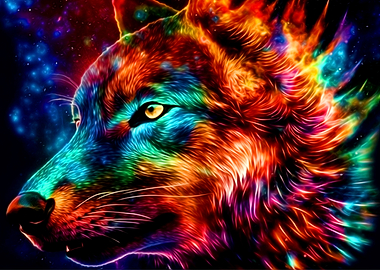 Colorful Wolf