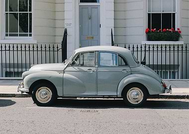 Silver VW Beetle Old Car