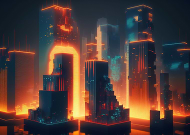 cyberpunk neon city