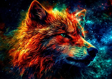 Colorful Wolf